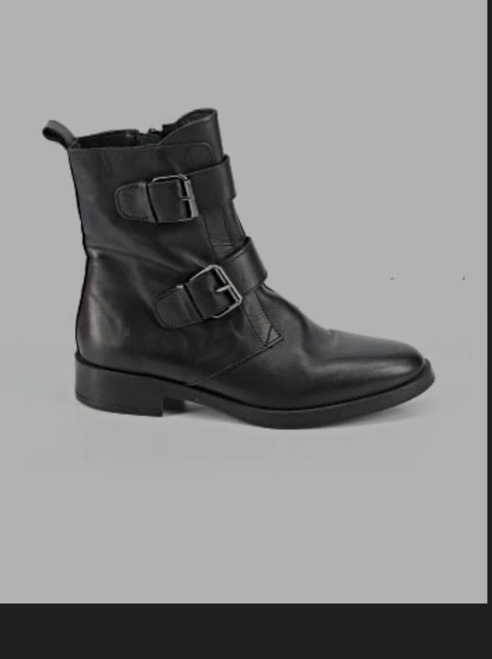 EMANUELE CRASTRO REAL LEATHER DOUBLE BUCKLE MOTO BOOTS SIZE 8 Made In Italy